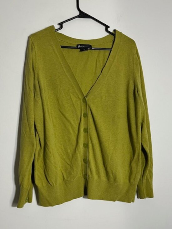 Lane Bryant Sweaters - Lane Bryant Olive Green Cardigan Sweater Size 16